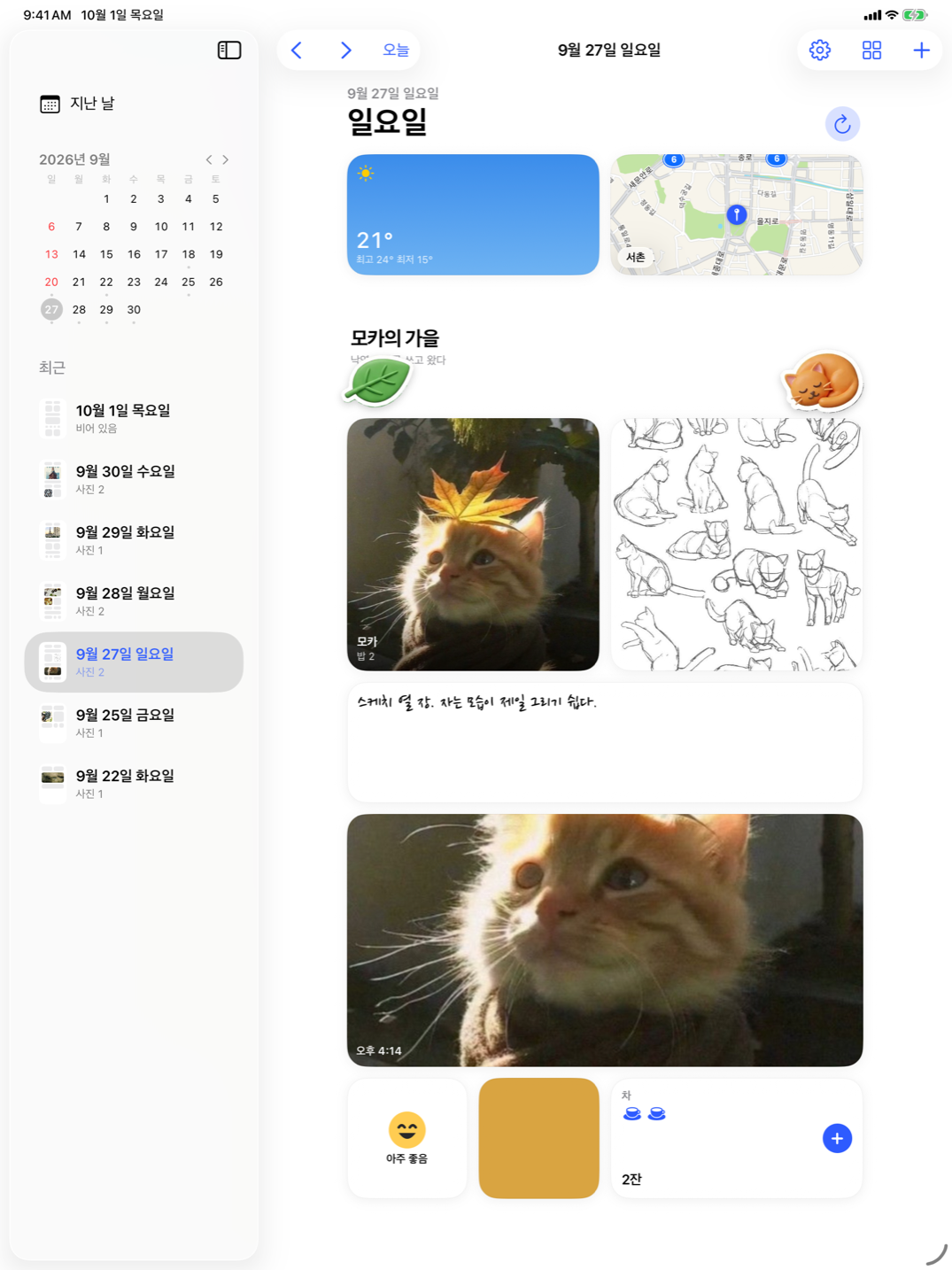 iPad 세로 화면, 사이드바와 판